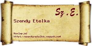 Szendy Etelka névjegykártya